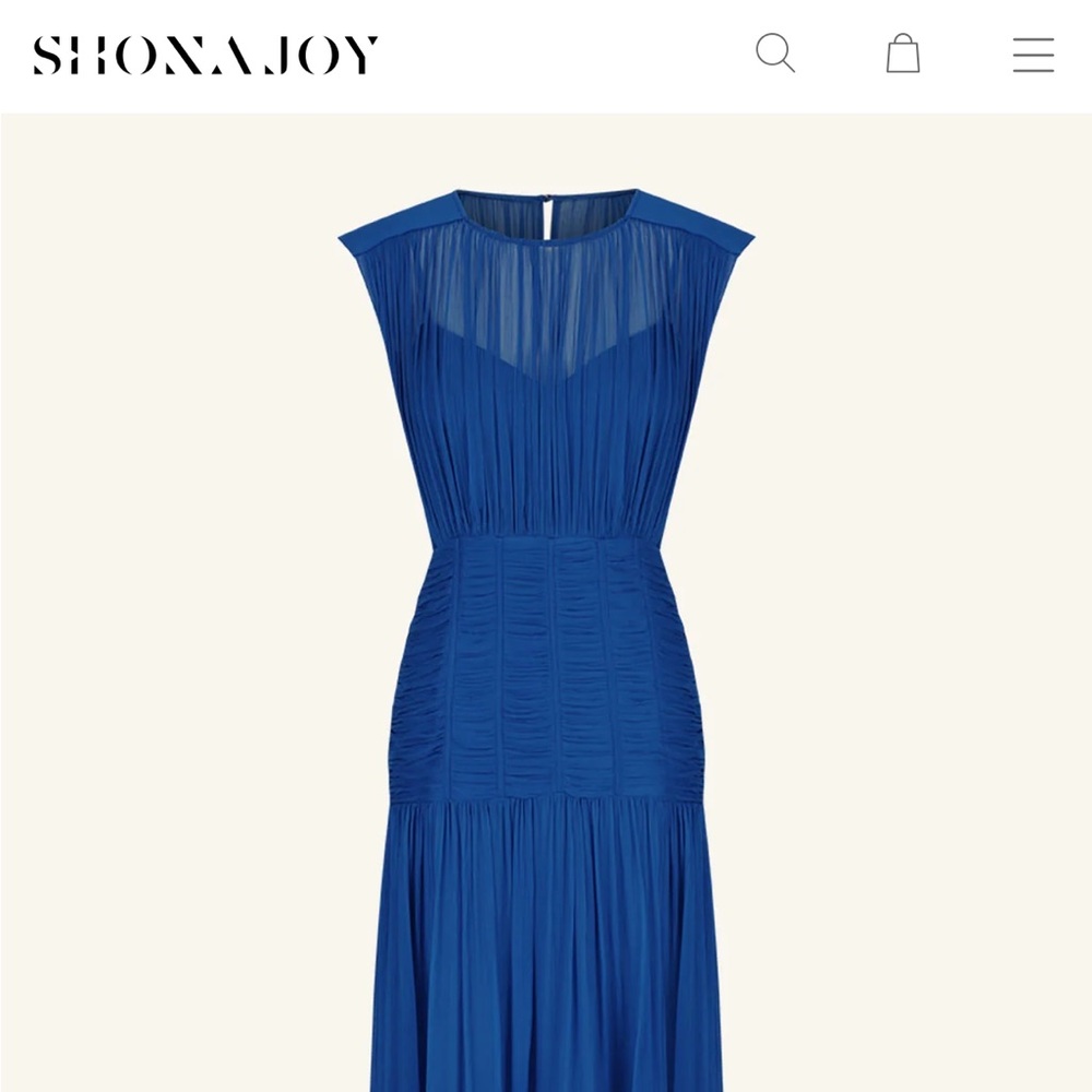 Shona Joy Vibrant Blue Textured Dress